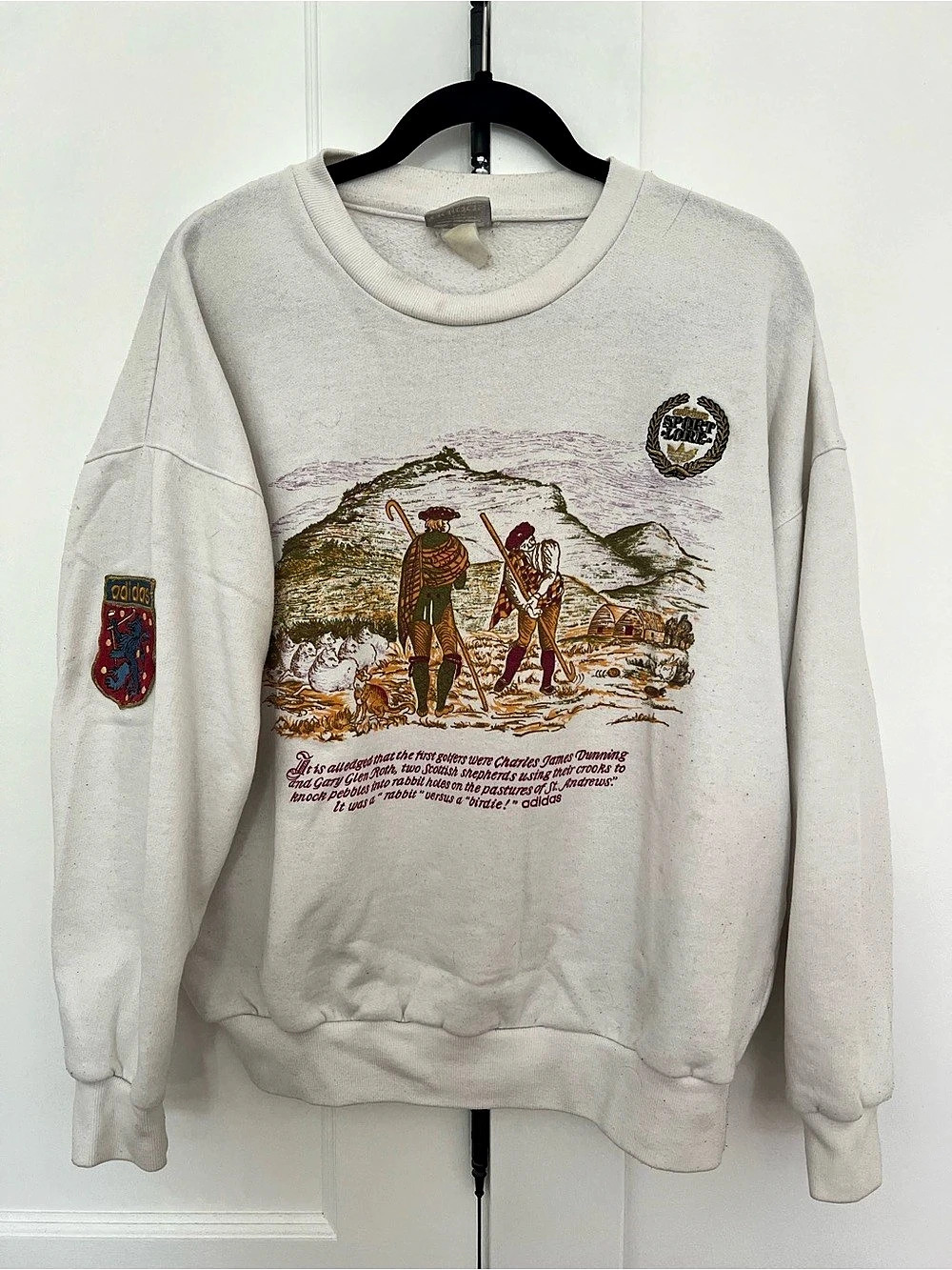 *RARE* Vintage Adidas Sport Lore White Crewneck Medium